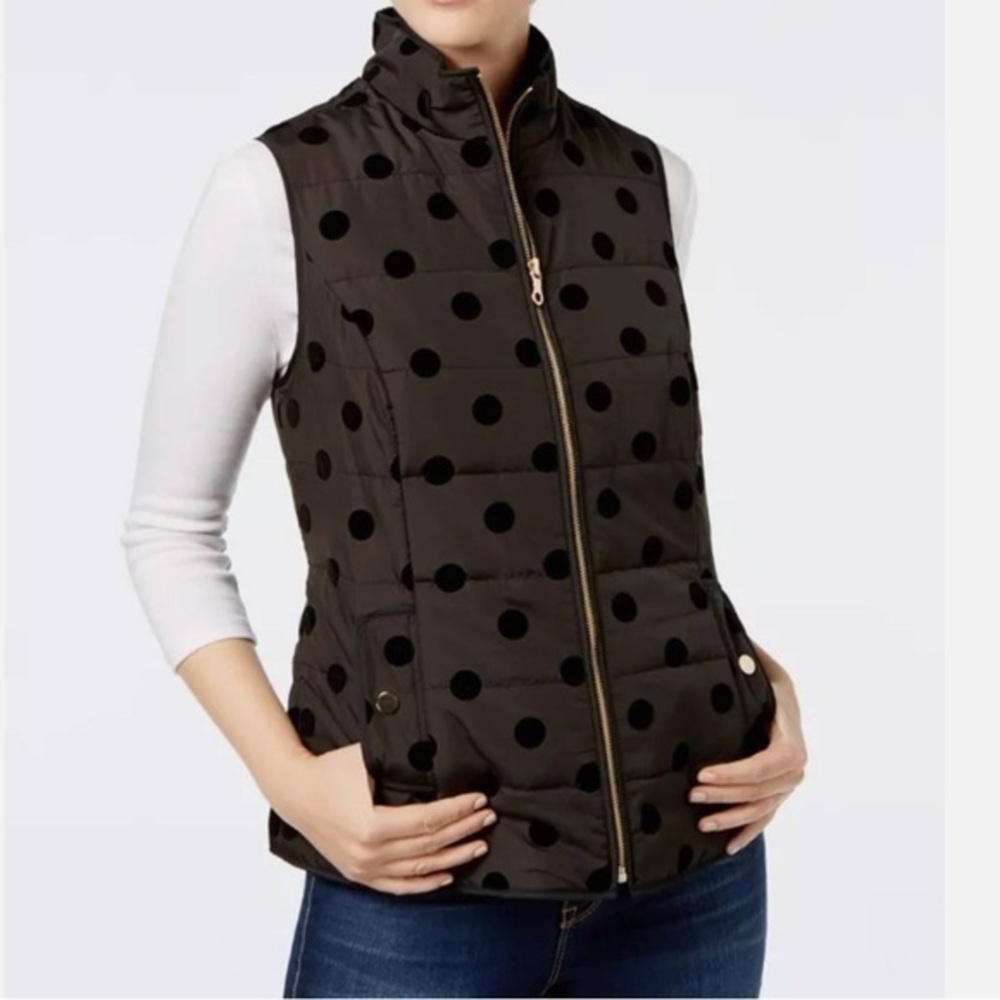Charter Club polkadot winter vest size medium